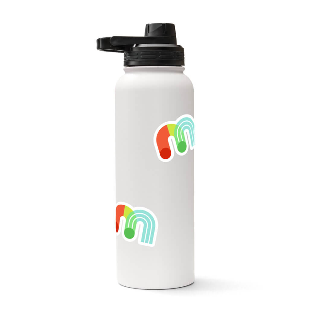 Makerspace stickers on water bottle